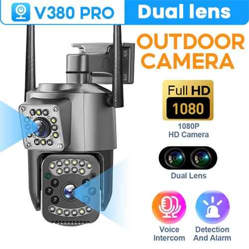 WiFi Dual Lens Outdoor PTZ Camera 2MP - Zam Zam Store