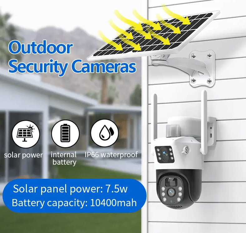 Wifi Dual Lens with Solar Panel and 4g Sim Supported - Zam Zam Store