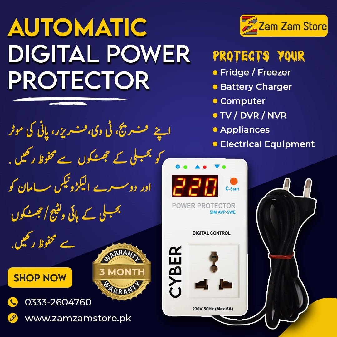 SIMTEC Automatic Digital Voltage Protector - Zam Zam Store